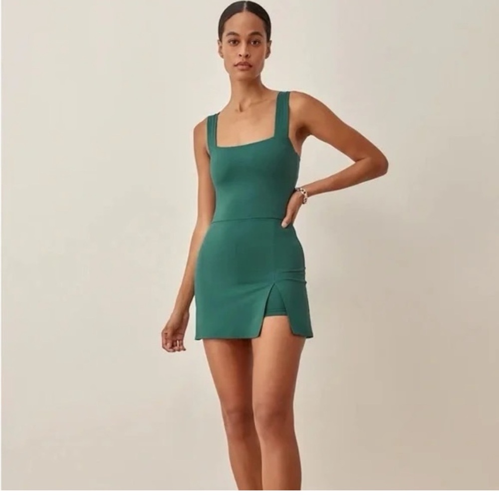 Reformation Green Mini Dress